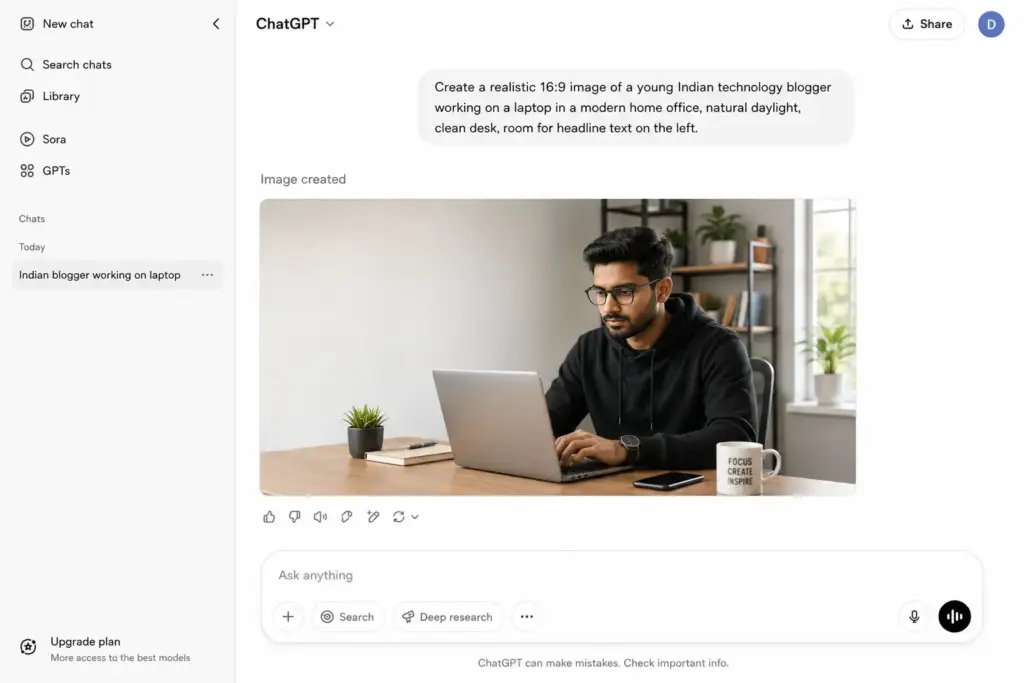 ChatGPT image-generation workflow